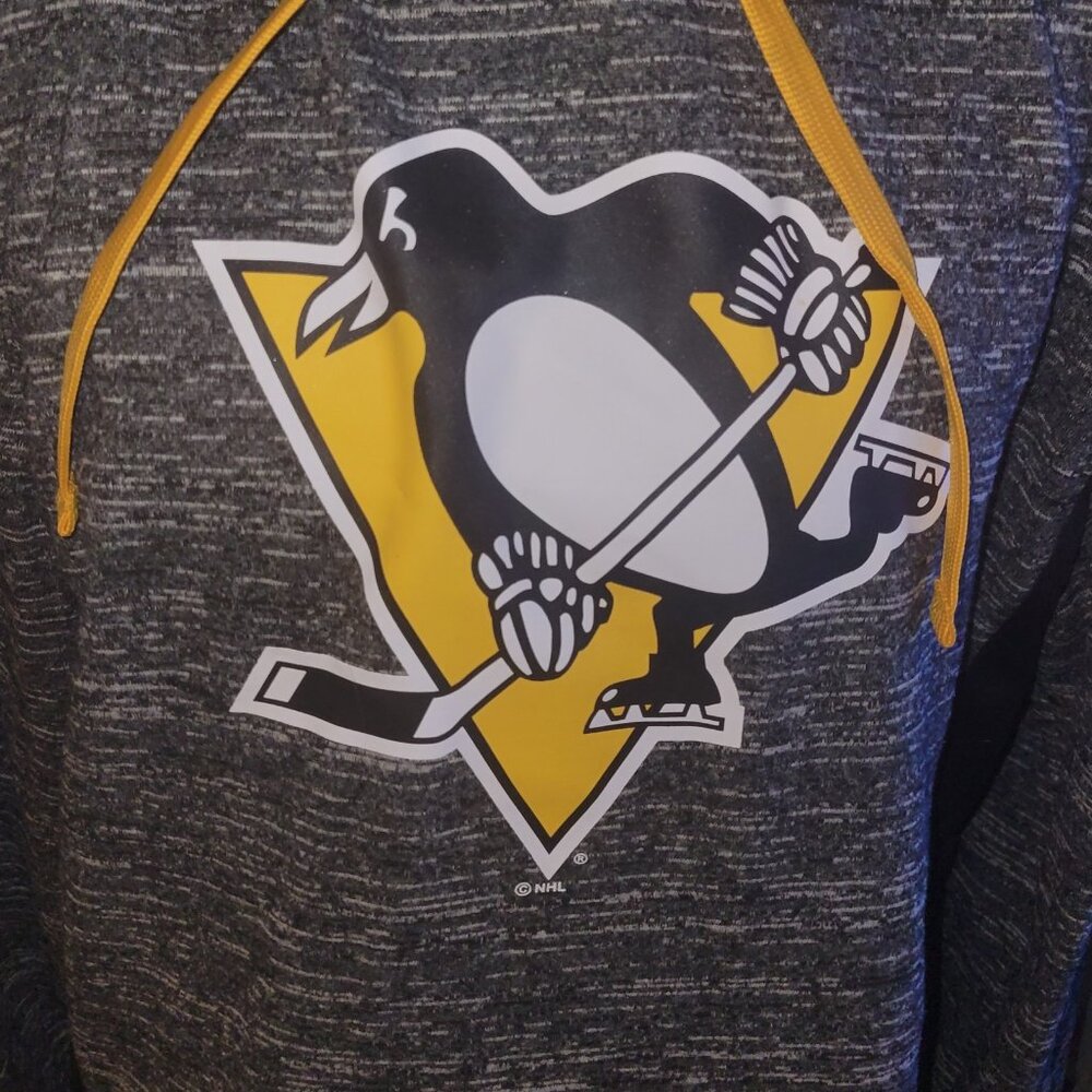 Fanatics Pittsburgh Penguins hoodie Black Gray Pullover Large Unisex - Picture 5 of 5
